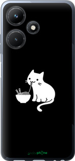 Силиконовый чехол С милым котом на черном фоне для Infinix Hot 30i - 6528u-3045 изображение 