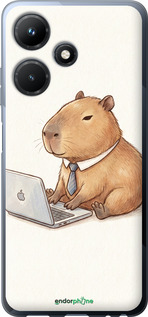 Силиконовый чехол 'Funny Capybara CEO Working' для Infinix Hot 30i изображение 1