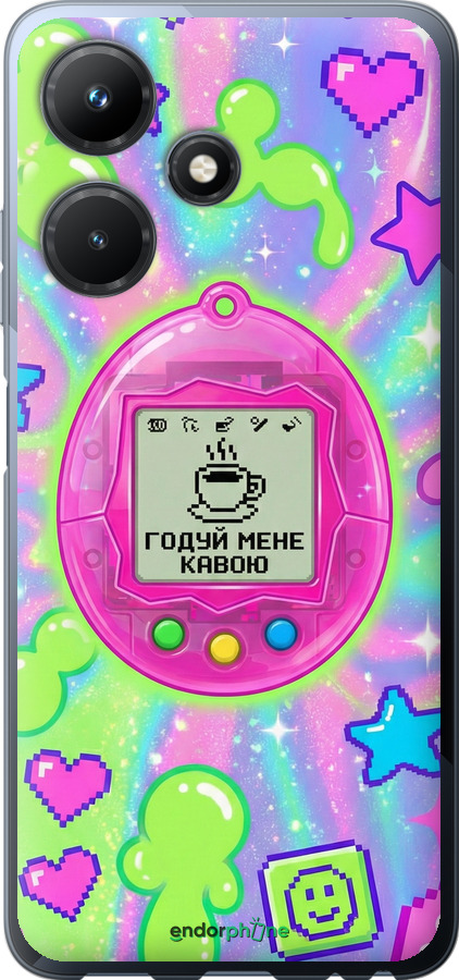Силиконовый чехол Y2K Aesthetic Retro Pet: Годуй мене кавою для Infinix Hot 30i - 6784u-3045 изображение 
