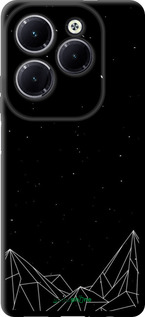 TPU чехол Черно белые абстрактные горы для Infinix Hot 40 Pro - 6437b-3736 изображение 