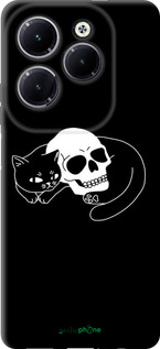 TPU чехол Із зображенням кота та черепа для Infinix Hot 40 Pro - 6491b-3736 изображение 