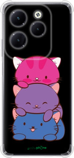 Силикон с усиленными углами чехол Милые кошки для Infinix Hot 40 Pro - 6518sp-3736 изображение 