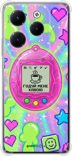 Силикон с усиленными углами чехол Y2K Aesthetic Retro Pet: Годуй мене кавою для Infinix Hot 40 - 6784sp-3503 изображение 