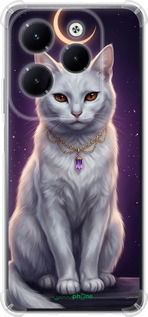 Силикон с усиленными углами чехол Mystic White Cat Gothic Dark Purple Gold для Infinix Hot 40 - 6805sp-3503 изображение 
