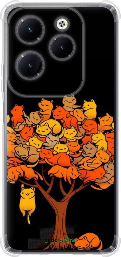Силикон с усиленными углами чехол Дерево и котики для Infinix Hot 40 - 6516sp-3503 изображение 