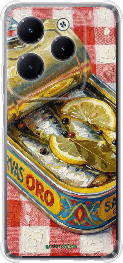 Силикон с усиленными углами чехол Vintage Sardine Tin Phone для Infinix Hot 40 Pro - 6772sp-3736 изображение 