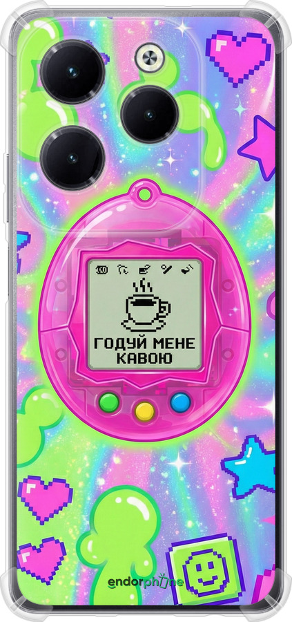 Силикон с усиленными углами чехол Y2K Aesthetic Retro Pet: Годуй мене кавою для Infinix Hot 40 - 6784sp-3503 изображение 