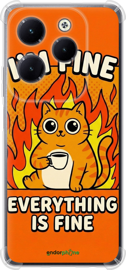 Силикон с усиленными углами чехол Funny Cat для Infinix Hot 40 Pro - 6786sp-3736 изображение 