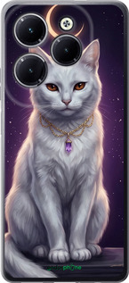 Силиконовый чехол Mystic White Cat Gothic Dark Purple Gold для Infinix Hot 40 - 6805u-3503 изображение 