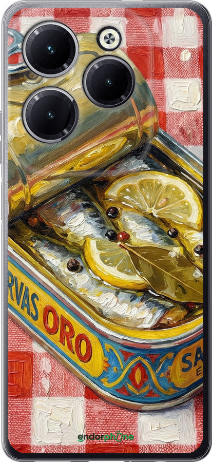 Силиконовый чехол Vintage Sardine Tin Phone для Infinix Hot 40 Pro - 6772u-3736 изображение 
