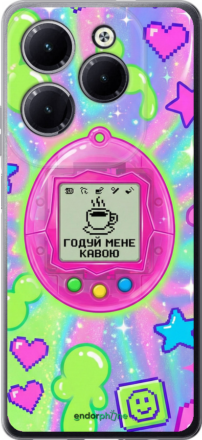 Силиконовый чехол Y2K Aesthetic Retro Pet: Годуй мене кавою для Infinix Hot 40 - 6784u-3503 изображение 