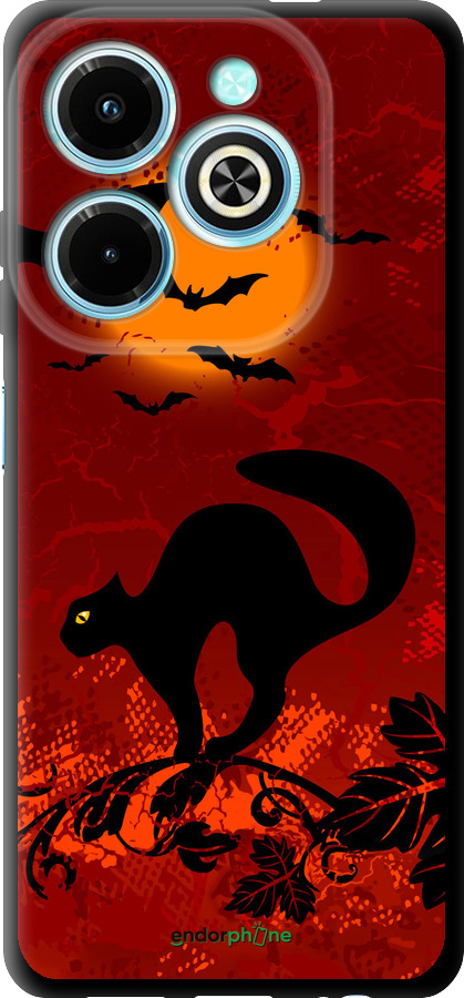 TPU чехол Чёрная кошка под луной для Infinix Hot 40i - 1190b-3504 изображение 