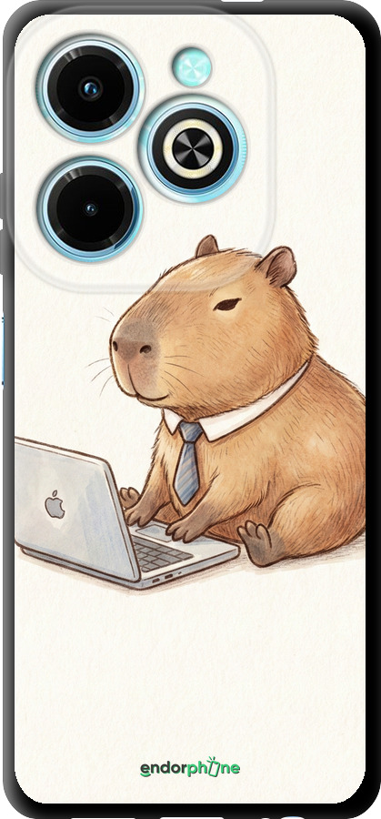 TPU чехол Funny Capybara CEO Working для Infinix Hot 40i - 6777b-3504 изображение 