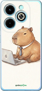 Силиконовый чехол 'Funny Capybara CEO Working' для Infinix Hot 40i изображение 1