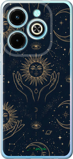 Силіконовий чехол Celestial Harmony: Sun & Moon Gold Mystic Pattern для Infinix Hot 40i - 6778u-3504 изображение 