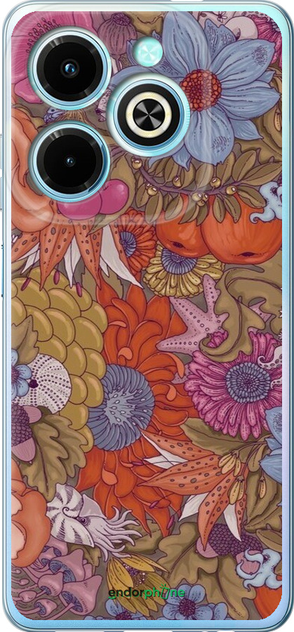 Силіконовий чехол Абстрактні  квіти для Infinix Hot 40i - 6526u-3504 изображение 
