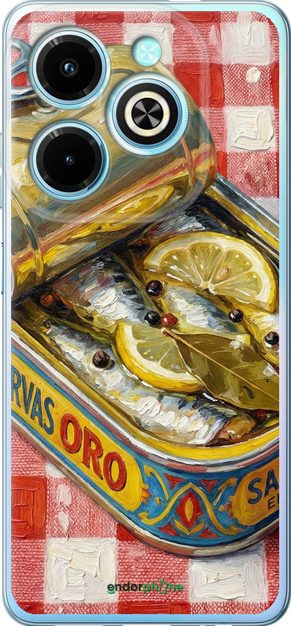 Силиконовый чехол Vintage Sardine Tin Phone для Infinix Hot 40i - 6772u-3504 изображение 