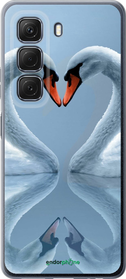 Силіконовий чехол Лебеді для Infinix Hot 50 4G - 6007u-3820 изображение 