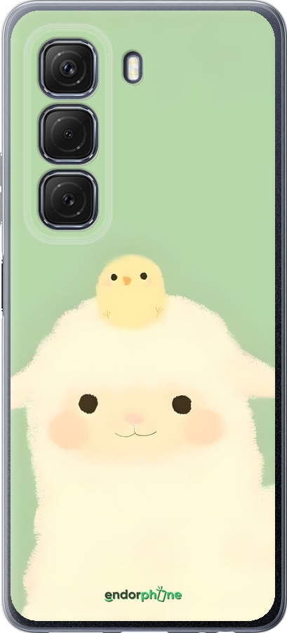 Силиконовый чехол Барашек и ципленок для Infinix Hot 50 4G - 6369u-3820 изображение 