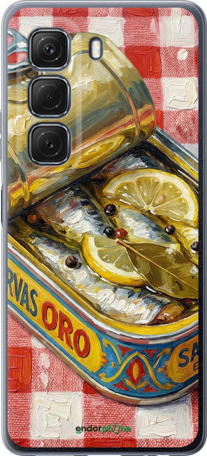 Силиконовый чехол Vintage Sardine Tin Phone для Infinix Hot 50 4G - 6772u-3820 изображение 