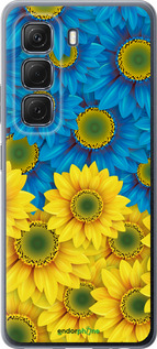 Силиконовый чехол Жёлто-голубые цветы для Infinix Hot 50 5G - 1048u-3795 изображение 