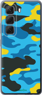 Силиконовый чехол Желто-голубой камуфляж для Infinix Hot 50 5G - 1084u-3795 изображение 