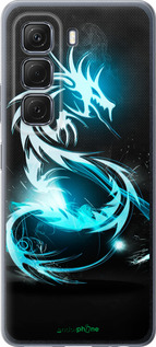 Силиконовый чехол Бело-голубой огненный дракон для Infinix Hot 50 5G - 113u-3795 изображение 