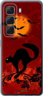 Силиконовый чехол Чёрная кошка под луной для Infinix Hot 50 5G - 1190u-3795 изображение 
