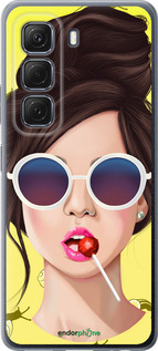 Силиконовый чехол Девушка с чупа-чупсом для Infinix Hot 50 5G - 3979u-3795 изображение 