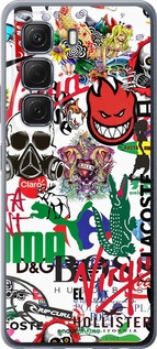 Силиконовый чехол Many different logos для Infinix Hot 50 5G - 4022u-3795 изображение 