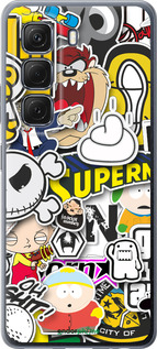 Силиконовый чехол Popular logos для Infinix Hot 50 5G - 4023u-3795 изображение 