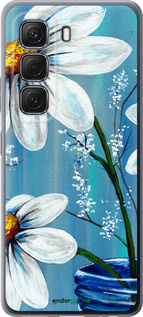 Силиконовый чехол Красивые арт-ромашки для Infinix Hot 50 5G - 4031u-3795 изображение 