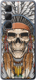 Силиконовый чехол Череп индейца для Infinix Hot 50 5G - 4032u-3795 изображение 