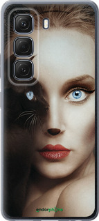 Силиконовый чехол Взгляд женщины и кошки для Infinix Hot 50 5G - 4041u-3795 изображение 