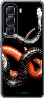 Силиконовый чехол Красно-черная змея на черном фоне для Infinix Hot 50 5G - 4063u-3795 изображение 