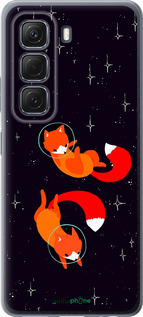 Силиконовый чехол Лисички в космосе для Infinix Hot 50 5G - 4519u-3795 изображение 