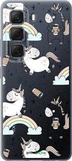 Силиконовый чехол Единорог и кофе для Infinix Hot 50 5G - 4661u-3795 изображение 