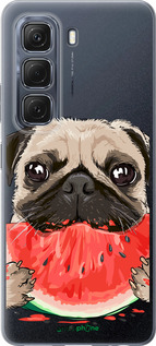 Силиконовый чехол Мопс и арбуз для Infinix Hot 50 5G - 4665u-3795 изображение 