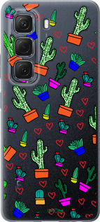 Силиконовый чехол Кактусы 4 для Infinix Hot 50 5G - 4856u-3795 изображение 