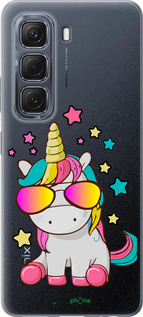 Силиконовый чехол Единорог в очках для Infinix Hot 50 5G - 4879u-3795 изображение 