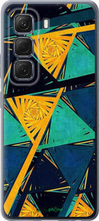 Силиконовый чехол Арт, абстракция, желтый, синий для Infinix Hot 50 5G - 5382u-3795 изображение 