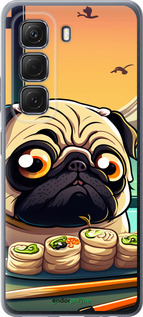 Силиконовый чехол Мопс и суши для Infinix Hot 50 5G - 5588u-3795 изображение 