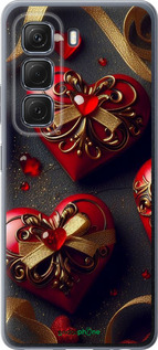 Силиконовый чехол Сердечки v4 для Infinix Hot 50 5G - 5834u-3795 изображение 