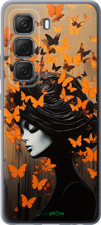 Силиконовый чехол Чехол для телефона Девушка с оранжевыми бабочками для Infinix Hot 50 5G - 5940u-3795 изображение 