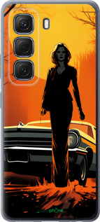 Силиконовый чехол Чехол для телефона Девушка возле автомобиля для Infinix Hot 50 5G - 5946u-3795 изображение 