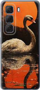 Силиконовый чехол Лебедь для Infinix Hot 50 5G - 5964u-3795 изображение 