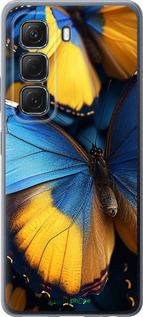 Силиконовый чехол Желто-голубые бабочки для Infinix Hot 50 5G - 6046u-3795 изображение 