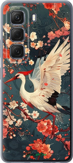 Силиконовый чехол Сакура и аист для Infinix Hot 50 5G - 6108u-3795 изображение 