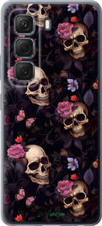 Силиконовый чехол Черепа и розы для Infinix Hot 50 5G - 6316u-3795 изображение 