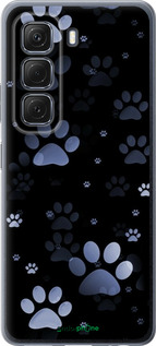 Силиконовый чехол С синими отпечатками лап для Infinix Hot 50 5G - 6441u-3795 изображение 